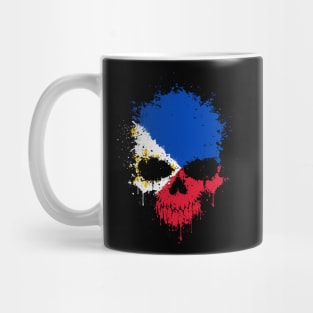 Chaotic Filipino Flag Splatter Skull Mug